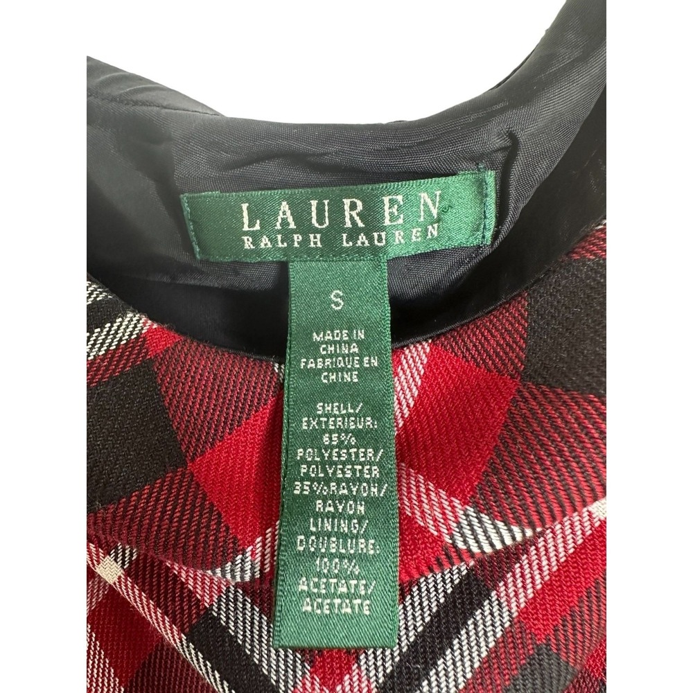 Ralph Lauren NWT black and red asymmetrical buffalo plaid ruffle skirt - Picture 3 of 4